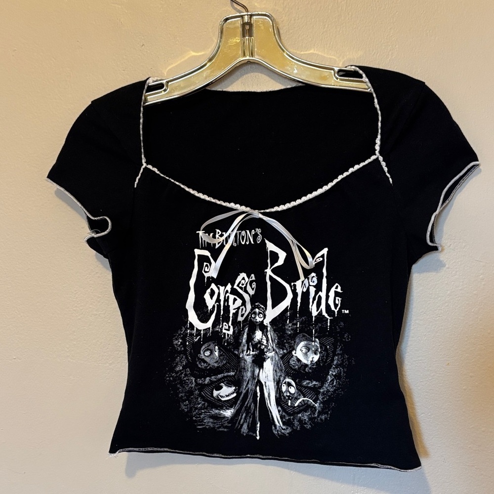 ROMWE Black Corpse Bride Graphic Tee